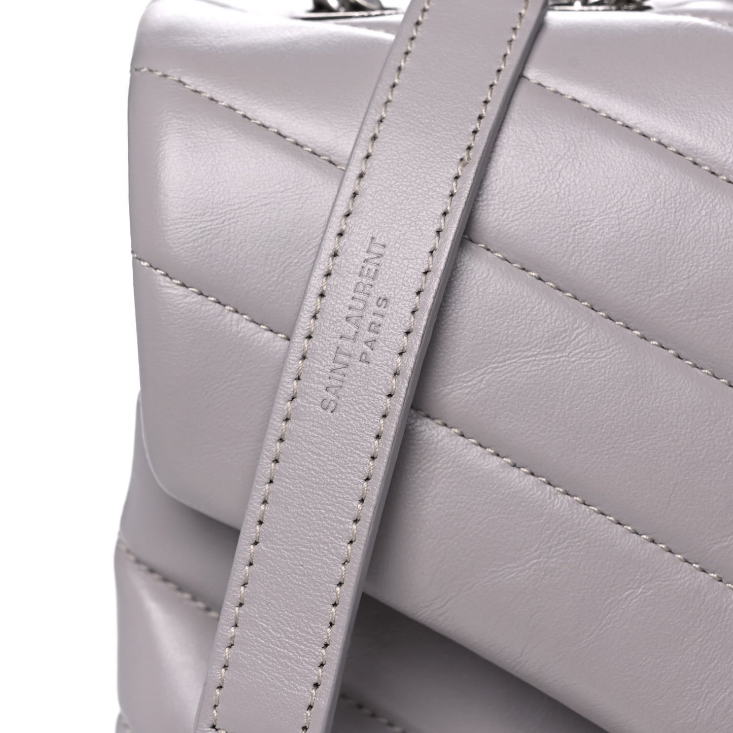 Calfskin Y Quilted Monogram Medium Loulou Chain Satchel Granite