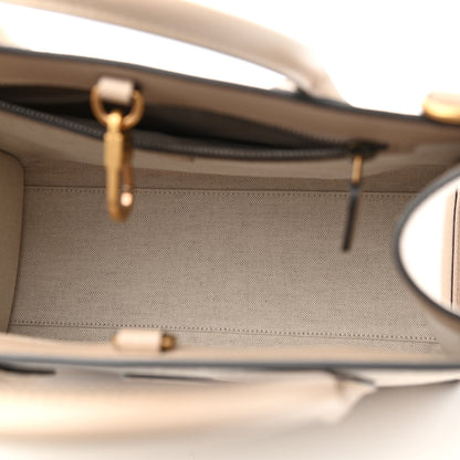 Gucci GG Supreme Monogram Textured Dollar Calfskin Small Retro Interlocking G Tote Bag Beige Mystic White Oatmeal 5 of 9