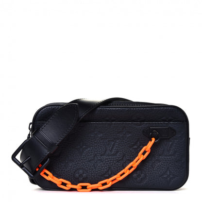 Louis Vuitton Taurillon Monogram Uniformes Solar Ray Soft Pochette Volga Belt Bag Black 1 of 5