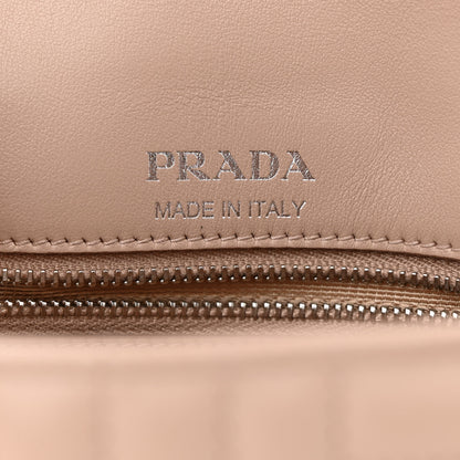 Prada Soft Calfskin Impunture Diagramme Medium Chain Flap Shoulder Bag Cipria 5 of 10