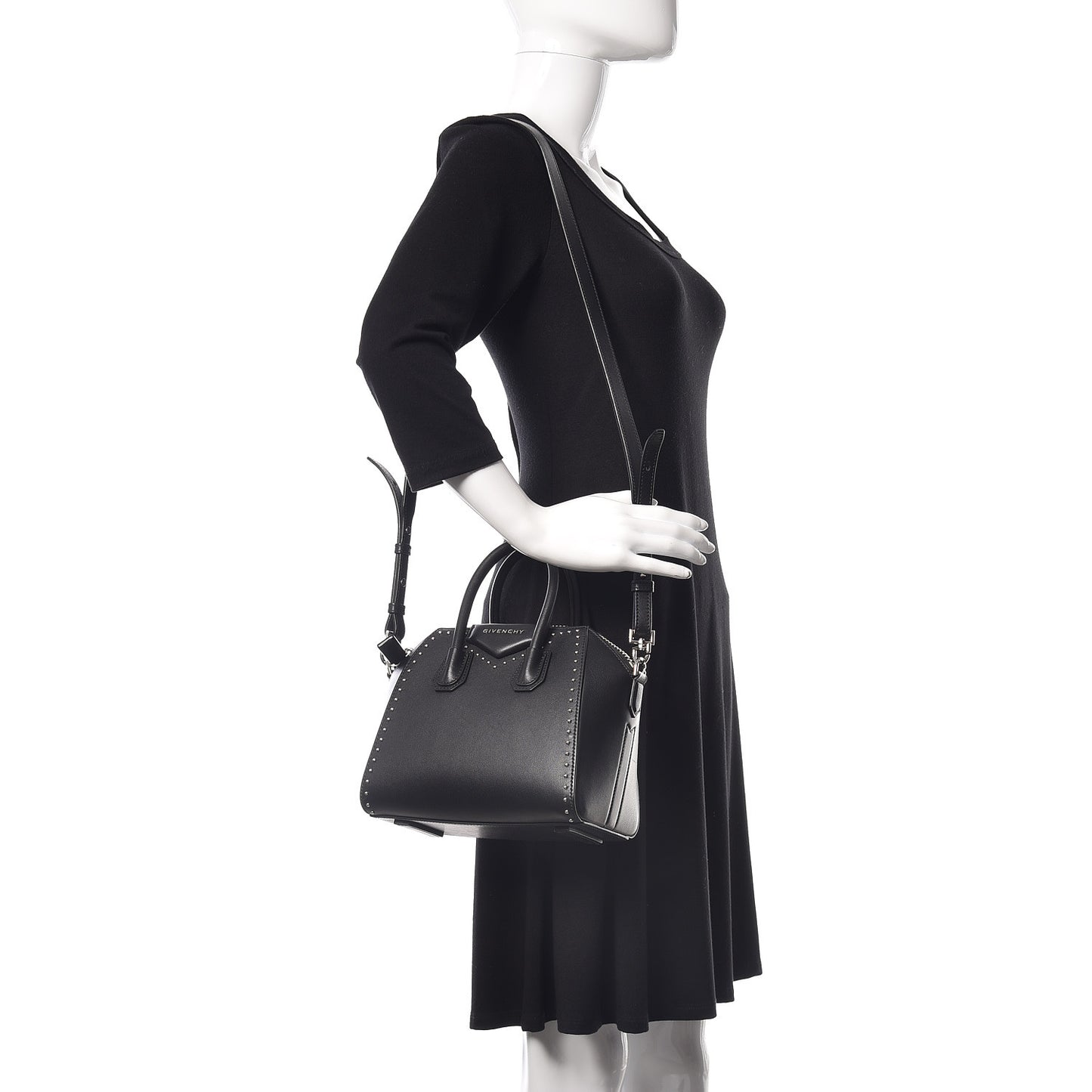Smooth Calfskin Mini Studded Antigona Black