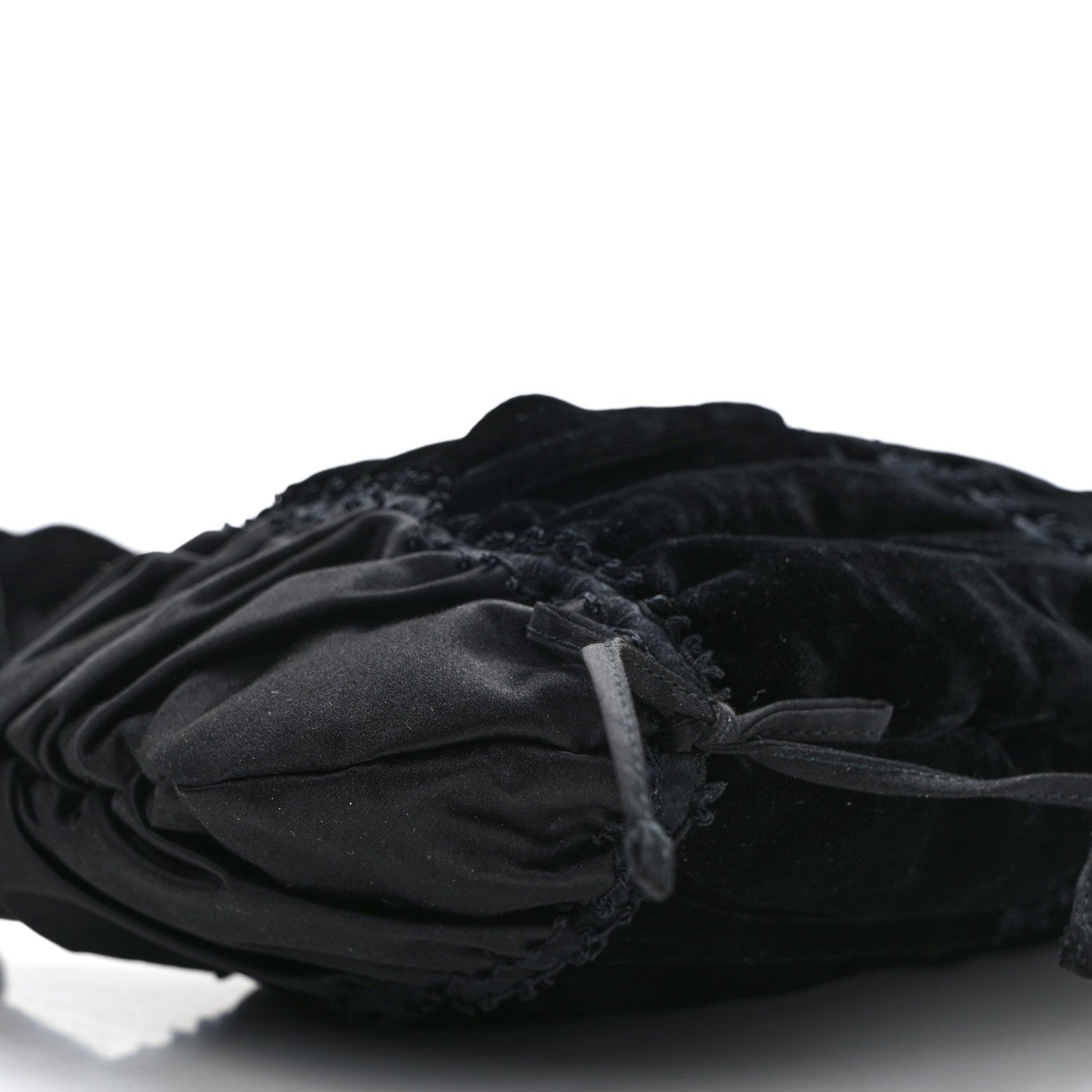 Prada Satin Velvet Drawstring Shoulder Bag Black 8 of 10