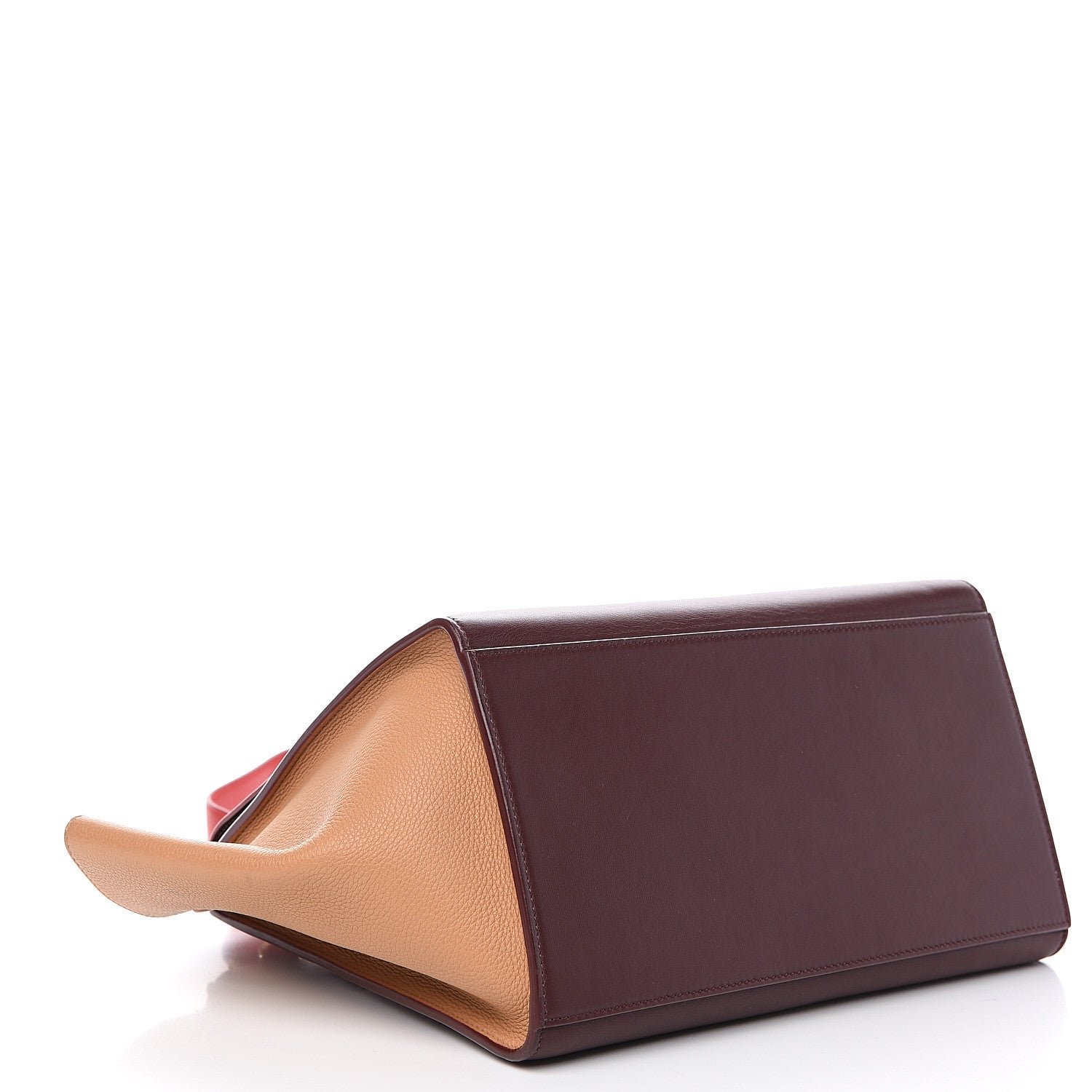 Celine Satin Baby Grained Calfskin Small Tri-Color Trapeze Carmin 3 of 13