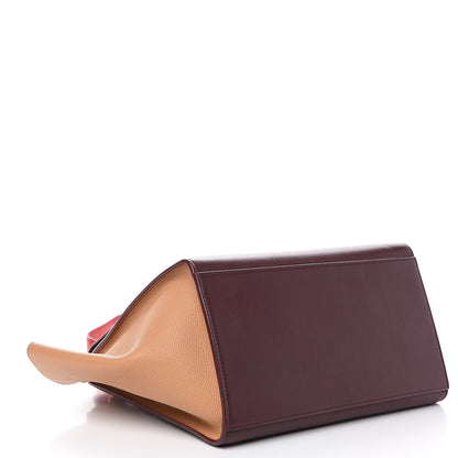 Celine Satin Baby Grained Calfskin Small Tri-Color Trapeze Carmin 3 of 13