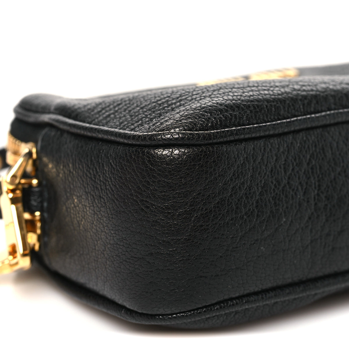 Goatskin Madras Double Zip Pochette Clutch Black