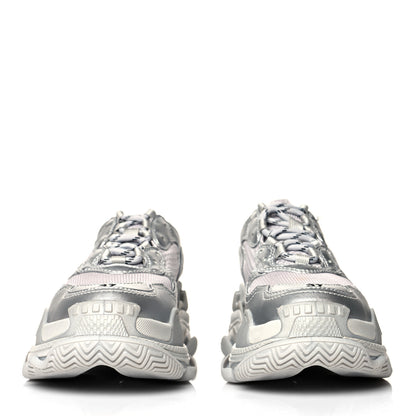 Balenciaga Metallic Fabric Mesh Womens Triple S Sneakers 37 Silver 2 of 9