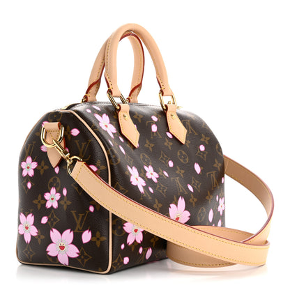Louis Vuitton LV X TM Monogram Cherry Blossom Speedy Bandouliere 25 Sakura Brown 3 of 12