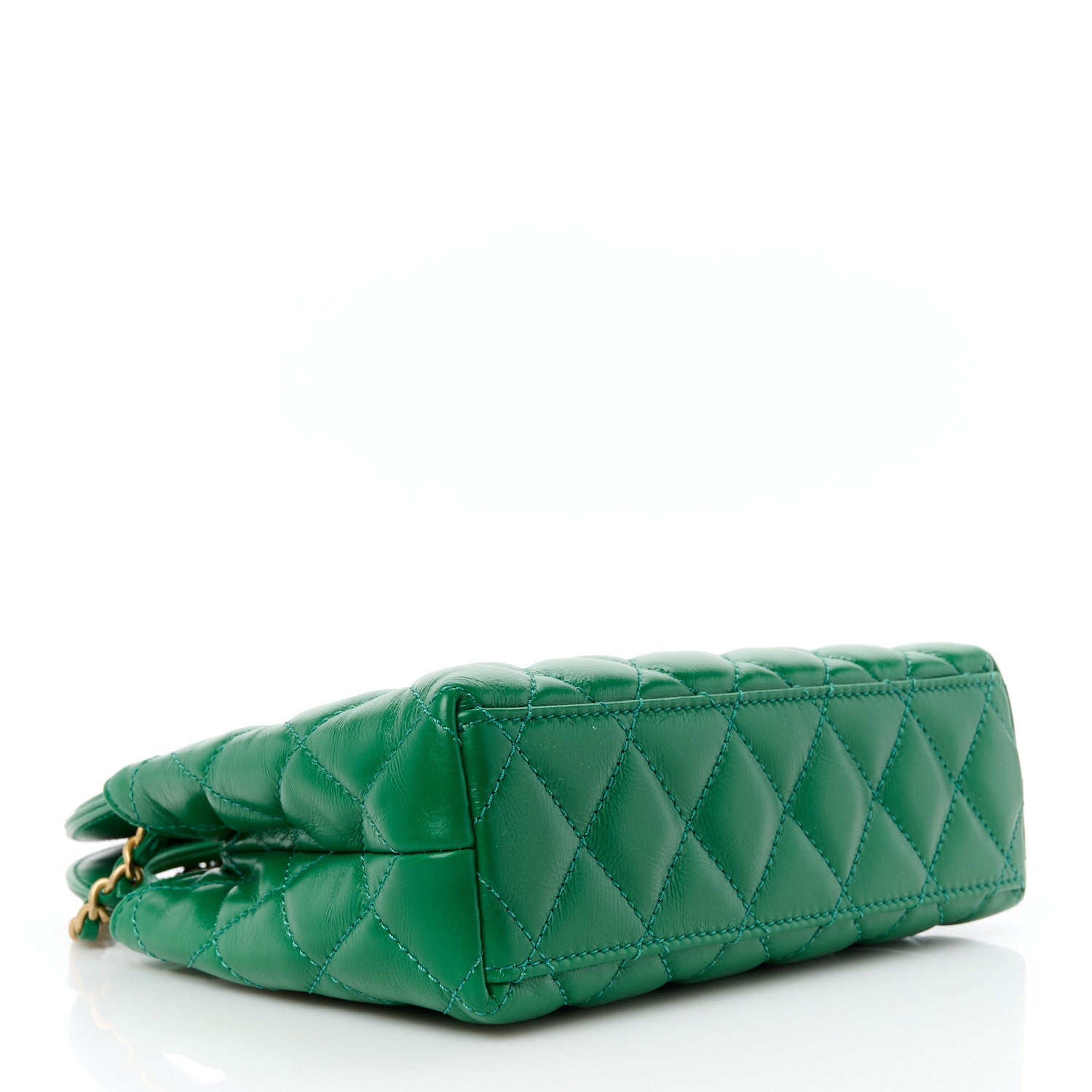 Chanel Shiny Aged Calfskin Quilted Nano Kelly Shopper Green 4 of 10