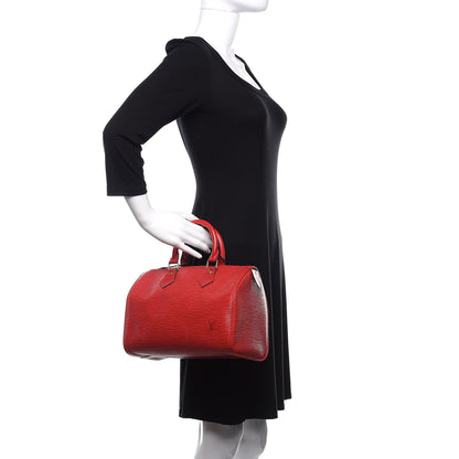 Louis Vuitton Epi Speedy 25 Castillan Red 2 of 10