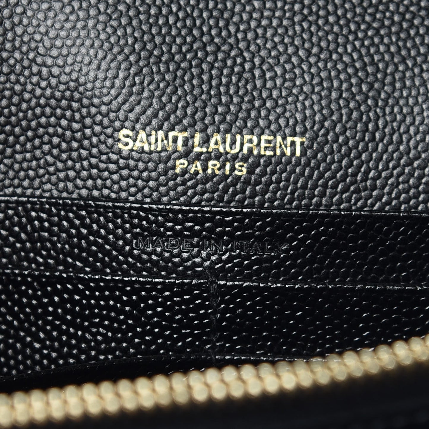 Grain De Poudre Matelasse Chevron Monogram Chain Wallet Black
