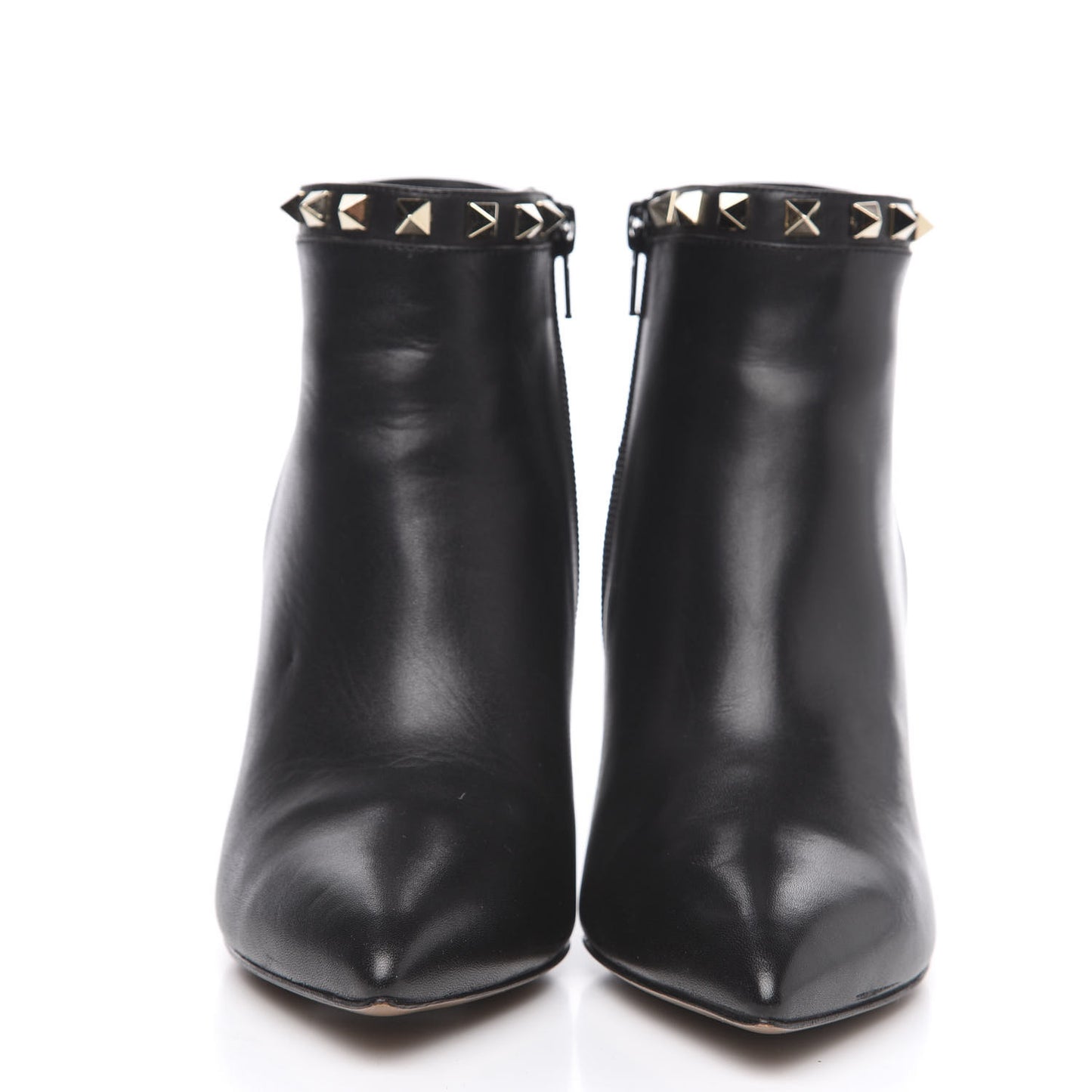 Calfskin Rockstud 100mm Ankle Boots 37.5 Black