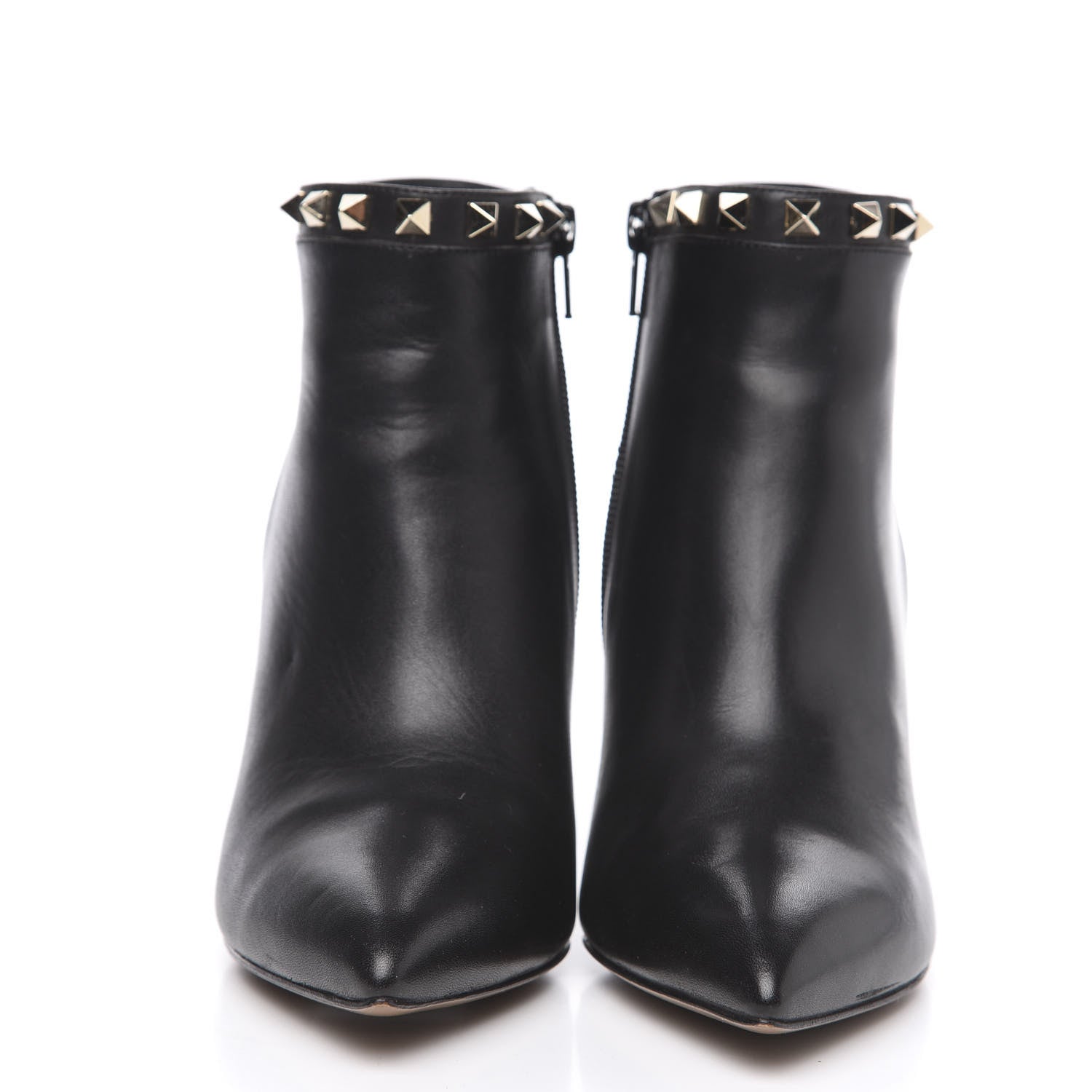 Valentino Garavani Calfskin Rockstud 100mm Ankle Boots 37.5 Black 2 of 11