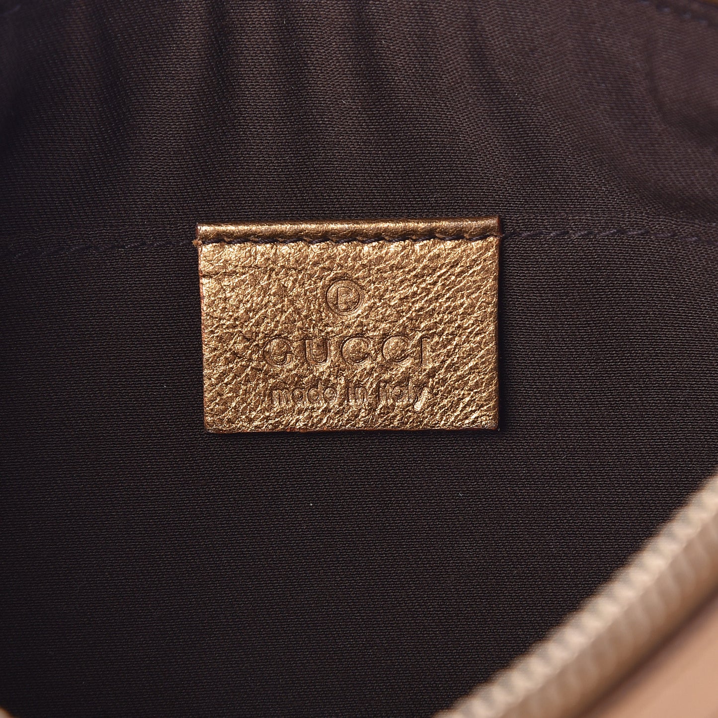 Metallic Guccissima Heart Chain Pochette Bronze