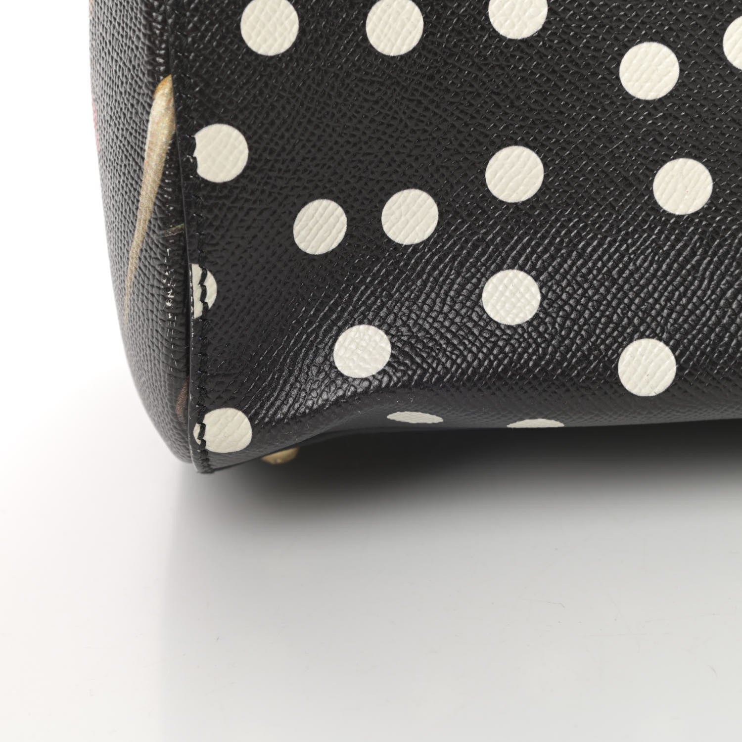 Dolce & Gabbana Dauphine Polka Dot Floral Print Medium Miss Sicily Satchel Black 13 of 13