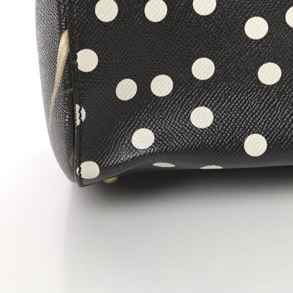 Dolce & Gabbana Dauphine Polka Dot Floral Print Medium Miss Sicily Satchel Black 13 of 13
