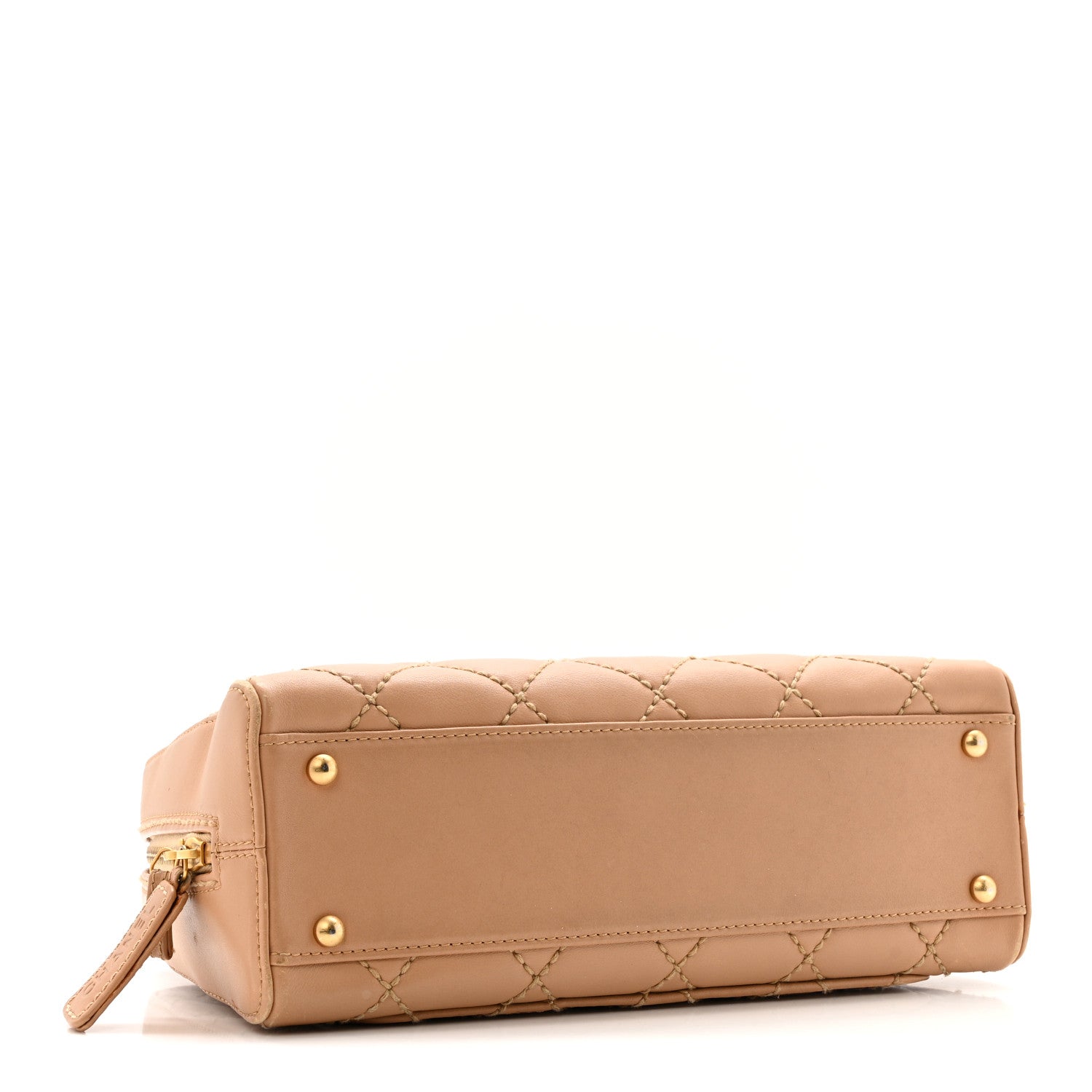 Chanel Calfskin Contrast Stitch Surpique Bowler Beige 5 of 21