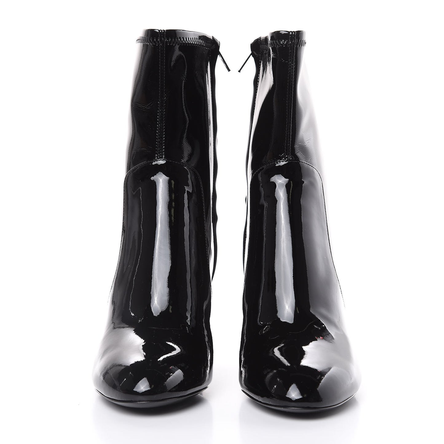 Patent Silhouette Ankle Boots 36 Black