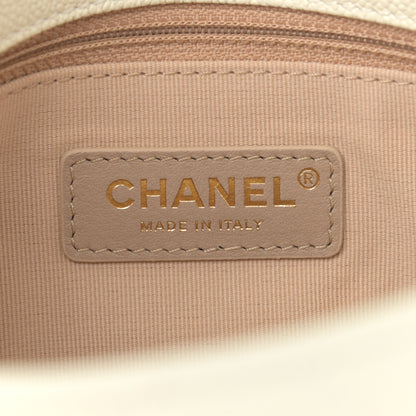 Chanel Shiny Caviar Quilted Small Chain Melody Flap White 8 of 11