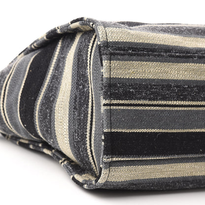 Chanel Striped Canvas Medium Deauville Tote Black 6 of 10