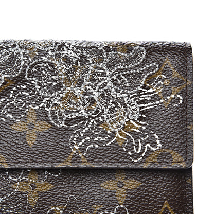 Louis Vuitton Monogram Dentelle Sarah Wallet Silver 9 of 10