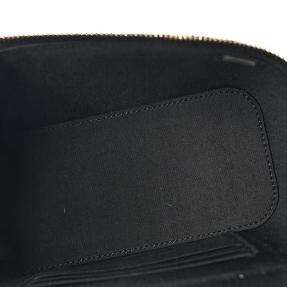 Chanel Raffia Jute Striped Small Vanity Case With Chain Black Beige 5 of 10