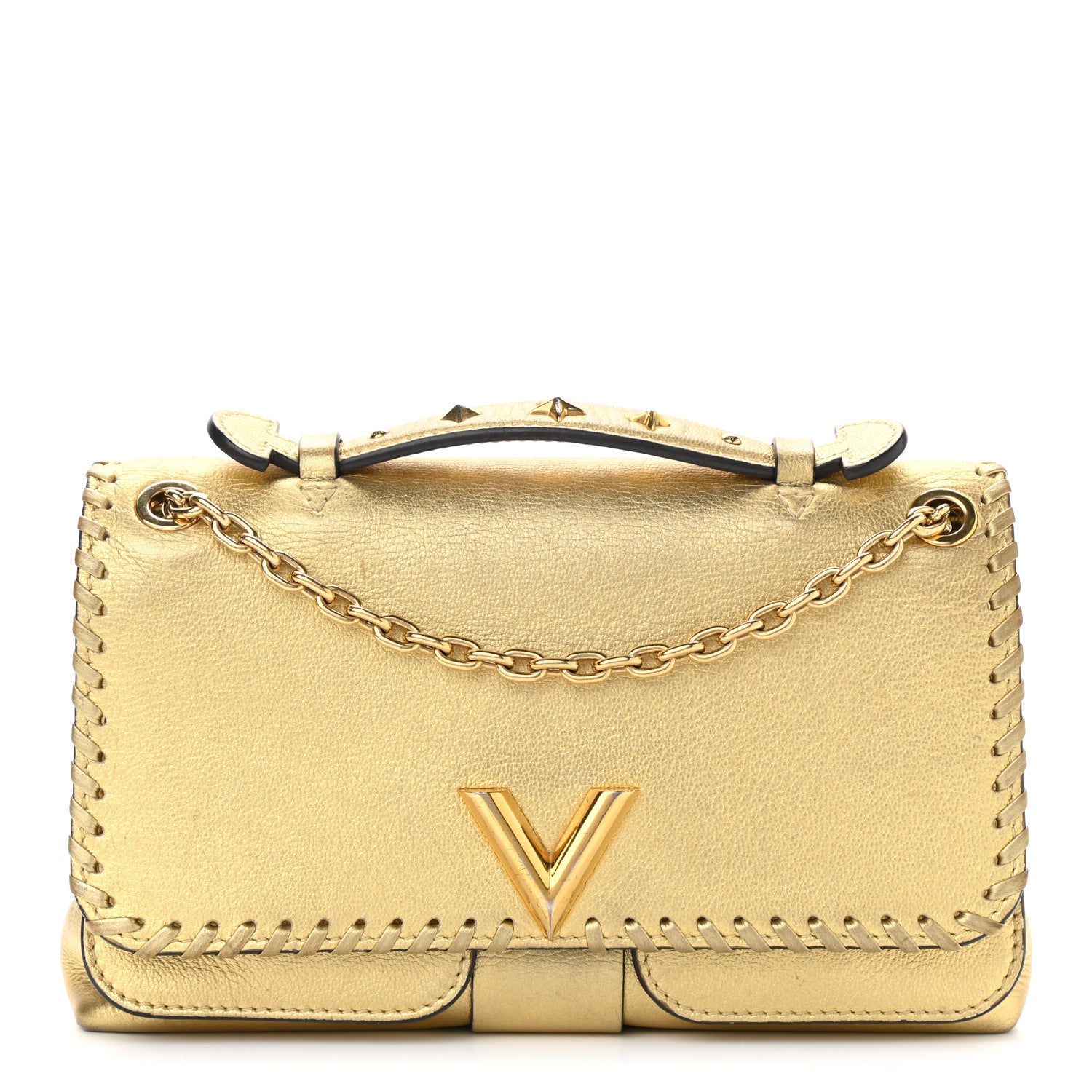 Louis Vuitton Cuir Plume Ecume Very Chain Bag Gold 1 of 11