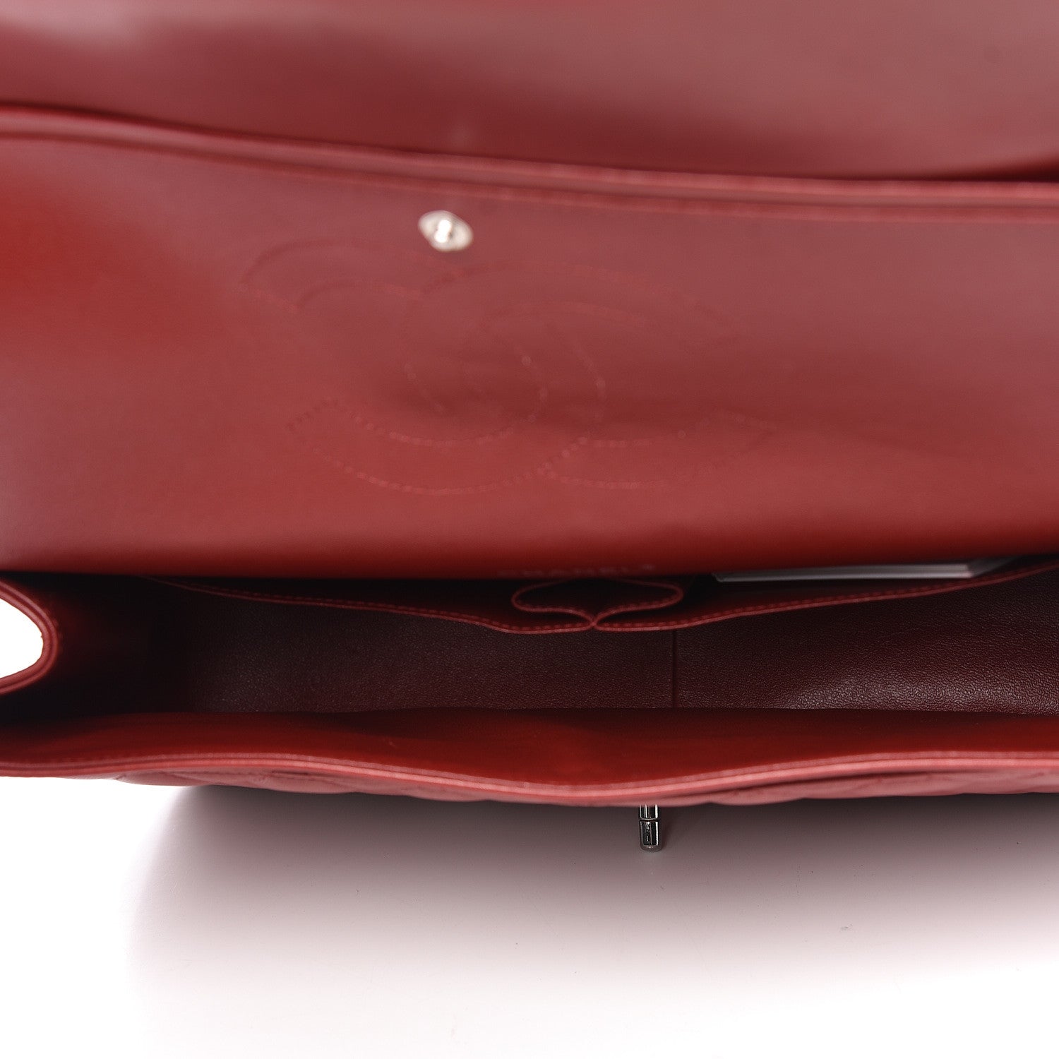 Chanel Lambskin Quilted Maxi Double Flap Dark Red 5 of 14