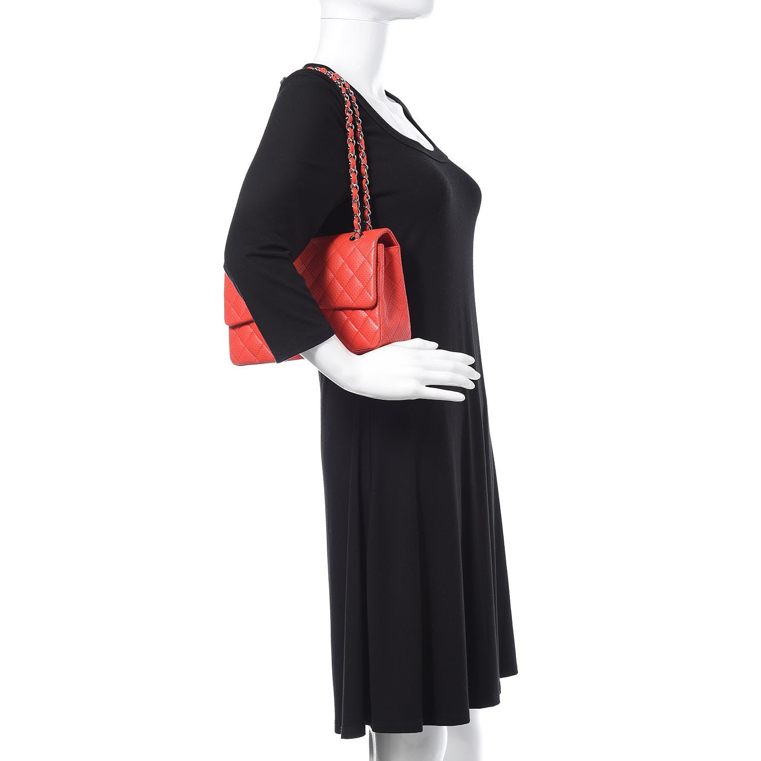 Chanel Lambskin Perforated Medium Flap Red 2 of 13