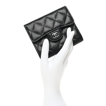 Chanel Caviar Quilted Compact Flap Wallet Black 2 of 12