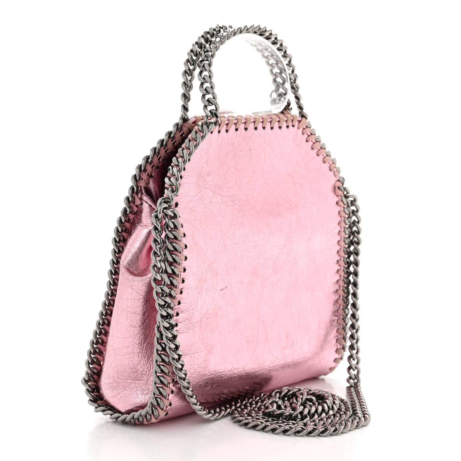 Stella McCartney Metallic Eco Alter Nappa Tiny Falabella Tote Pink