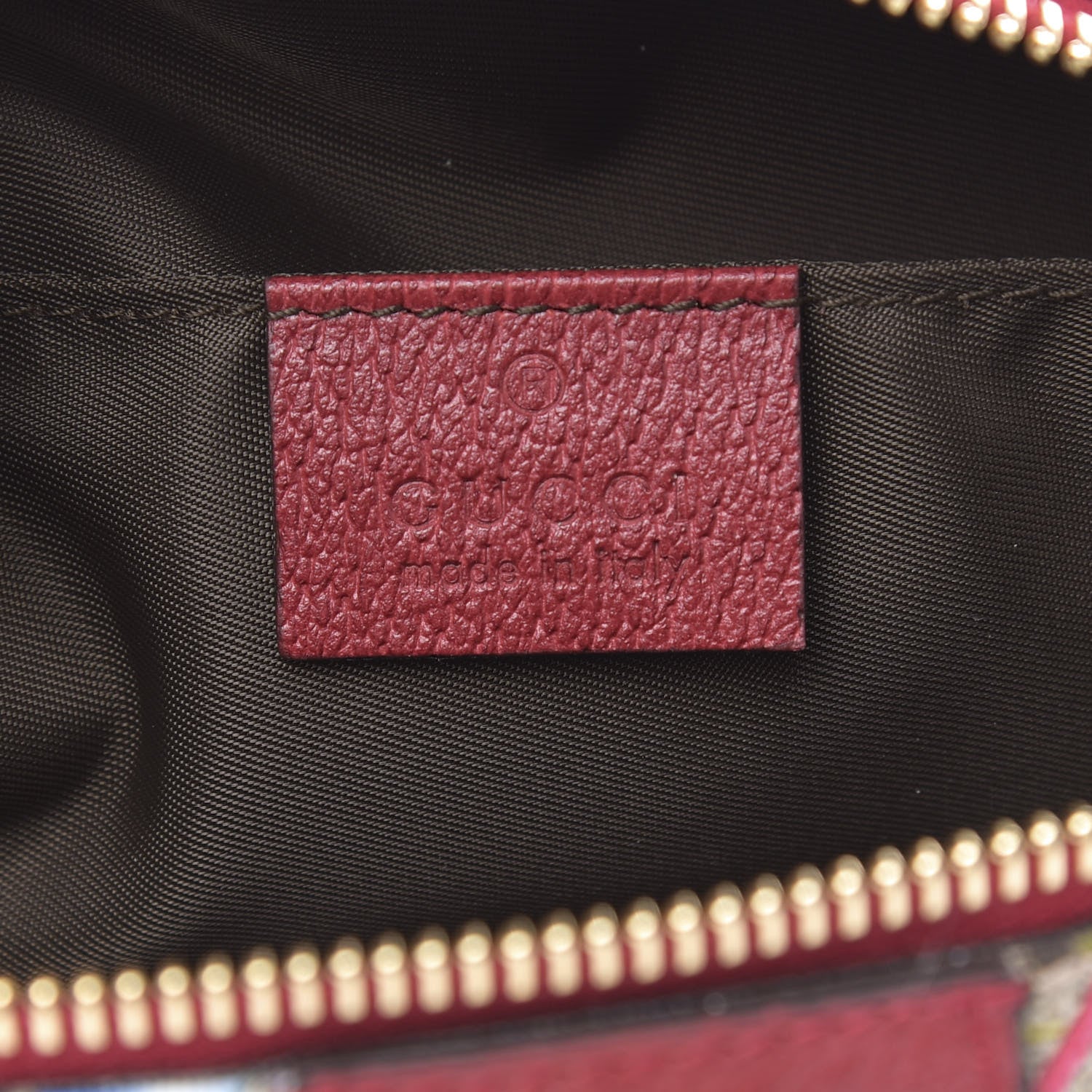 Gucci Soft GG Supreme Monogram Flora Calfskin Medium Ophidia Cosmetic Case Beige Ebony Multicolor Rosso 6 of 12