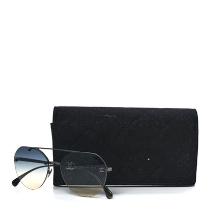 Chanel Titanium CC Pilot Aviator Sunglasses 4272-T Silver 8 of 8