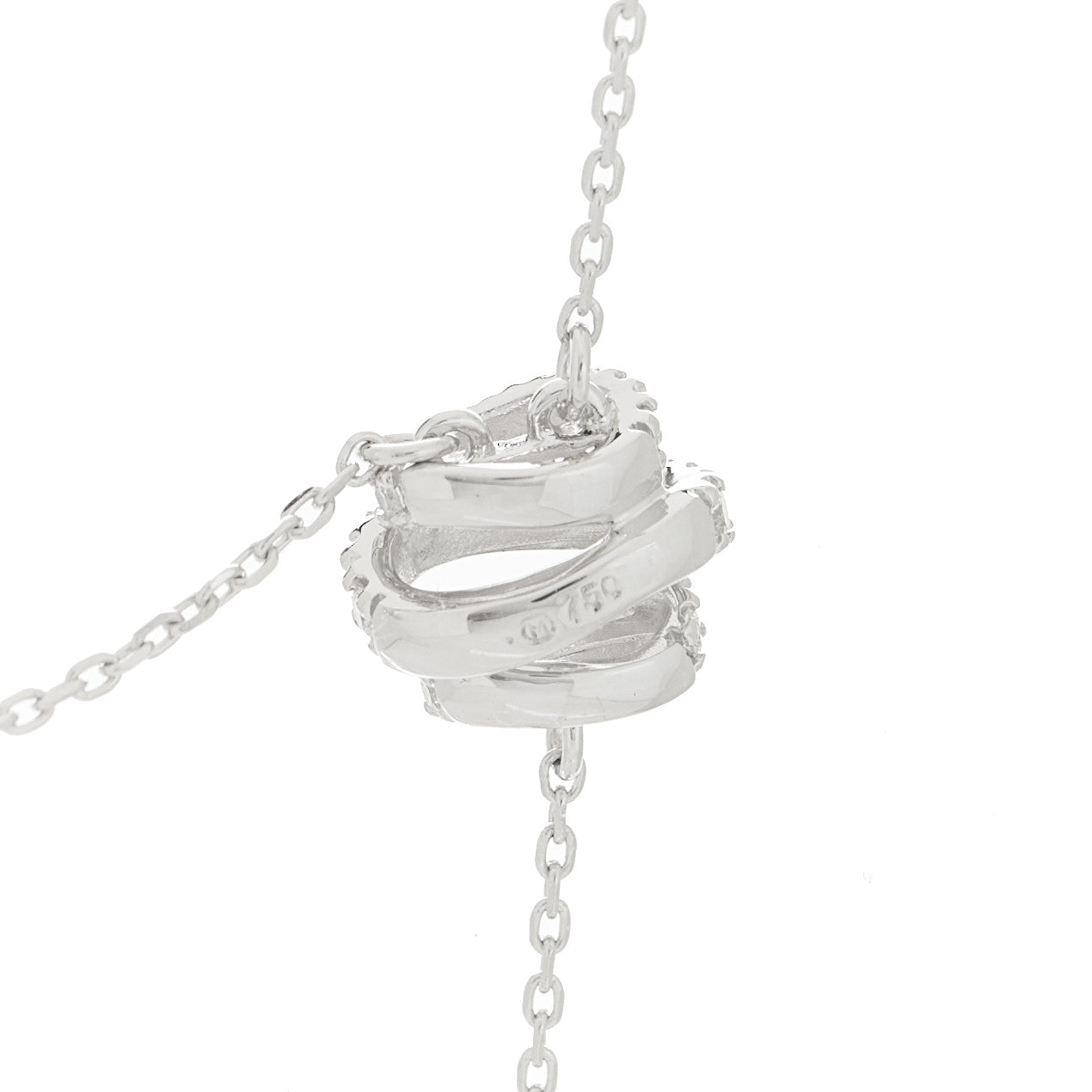 18K White Gold Diamond Akoya Pearl 7.5-8mm Lariat Necklace