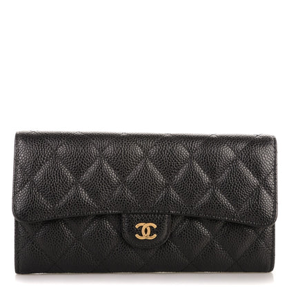 Chanel Caviar Quilted Large Flap Wallet Black 1 of 8
