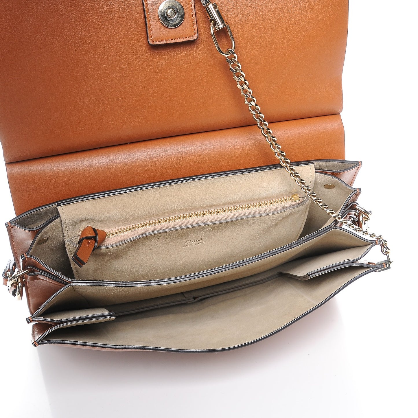 Suede Calfskin Medium Faye Shoulder Bag Caramel