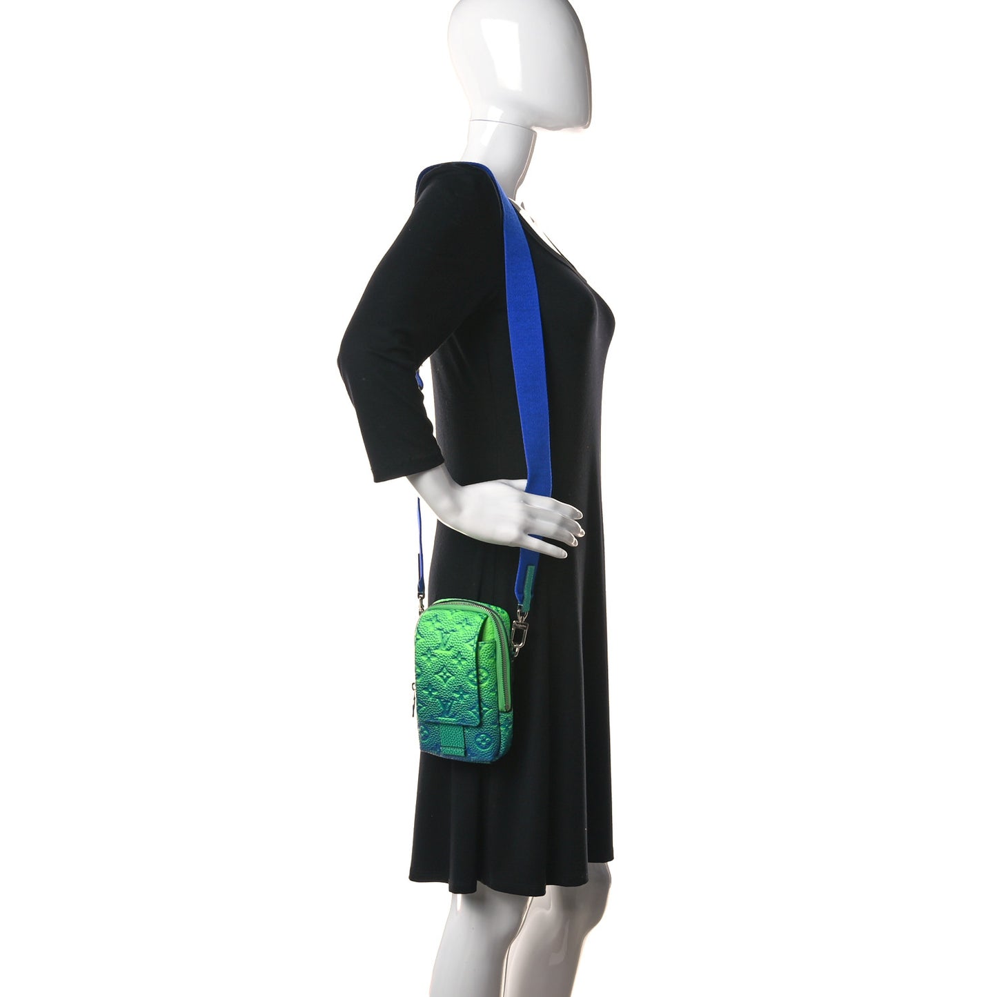 Taurillon Illusion Double Phone Case Bleu Vert