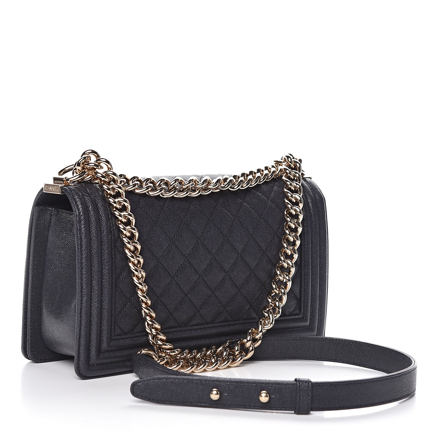 Chanel Caviar Quilted Medium Boy Flap Navy 3 of 10