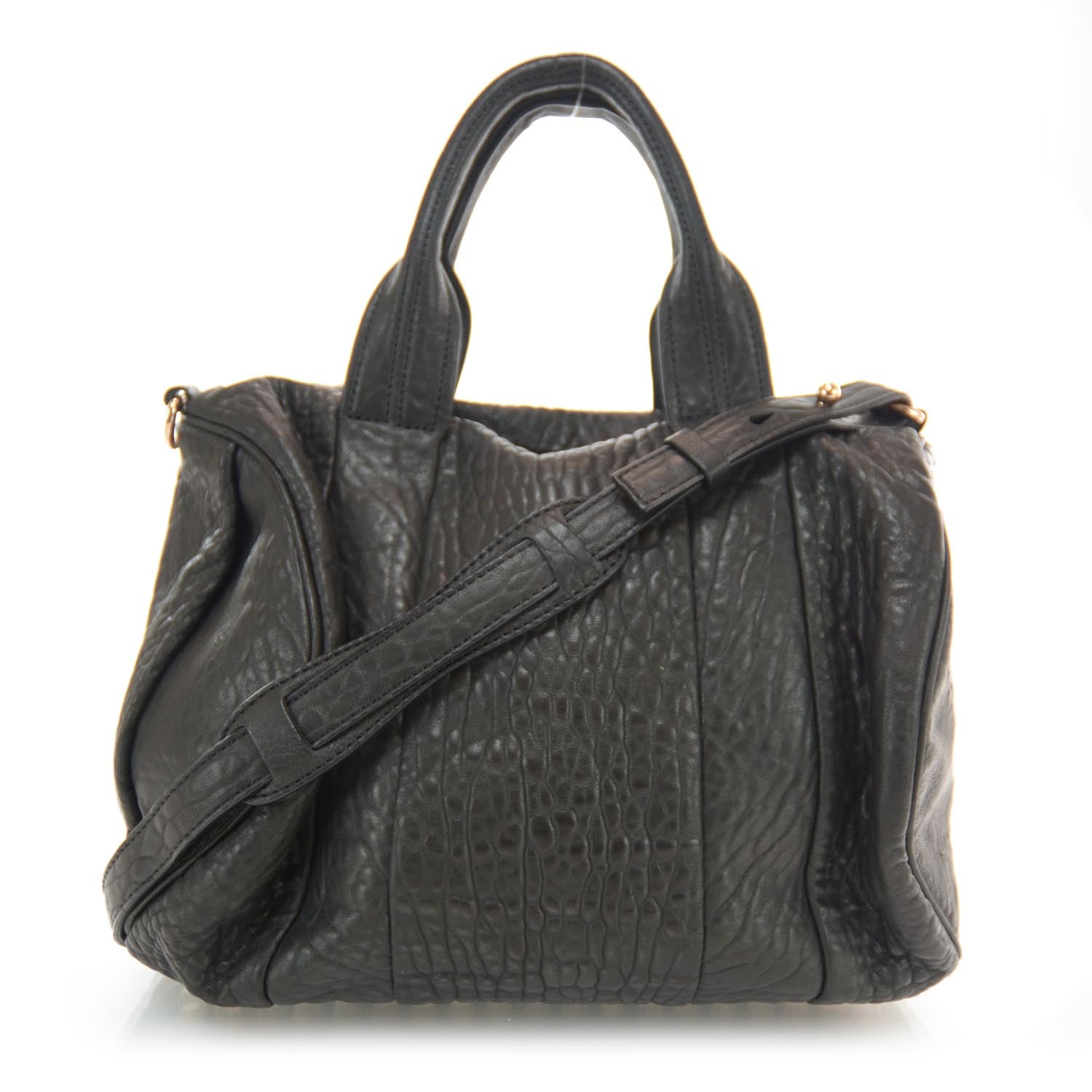 Alexander Wang Leather Rocco w Rose Gold Hardware Black 1 of 6