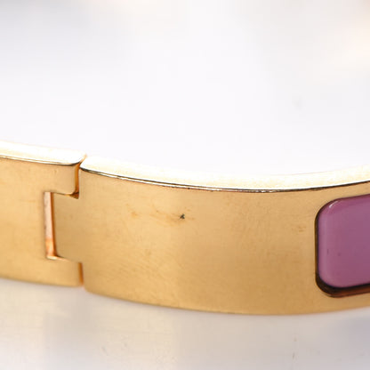 Hermes Enamel Narrow Clic Clac H Bracelet PM Rose Azalee 8 of 9