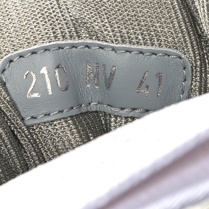 Christian Dior Smooth Calfskin Oblique Galaxy Perforated Mens B27 Mid Top Sneakers 41 White Grey 6 of 9