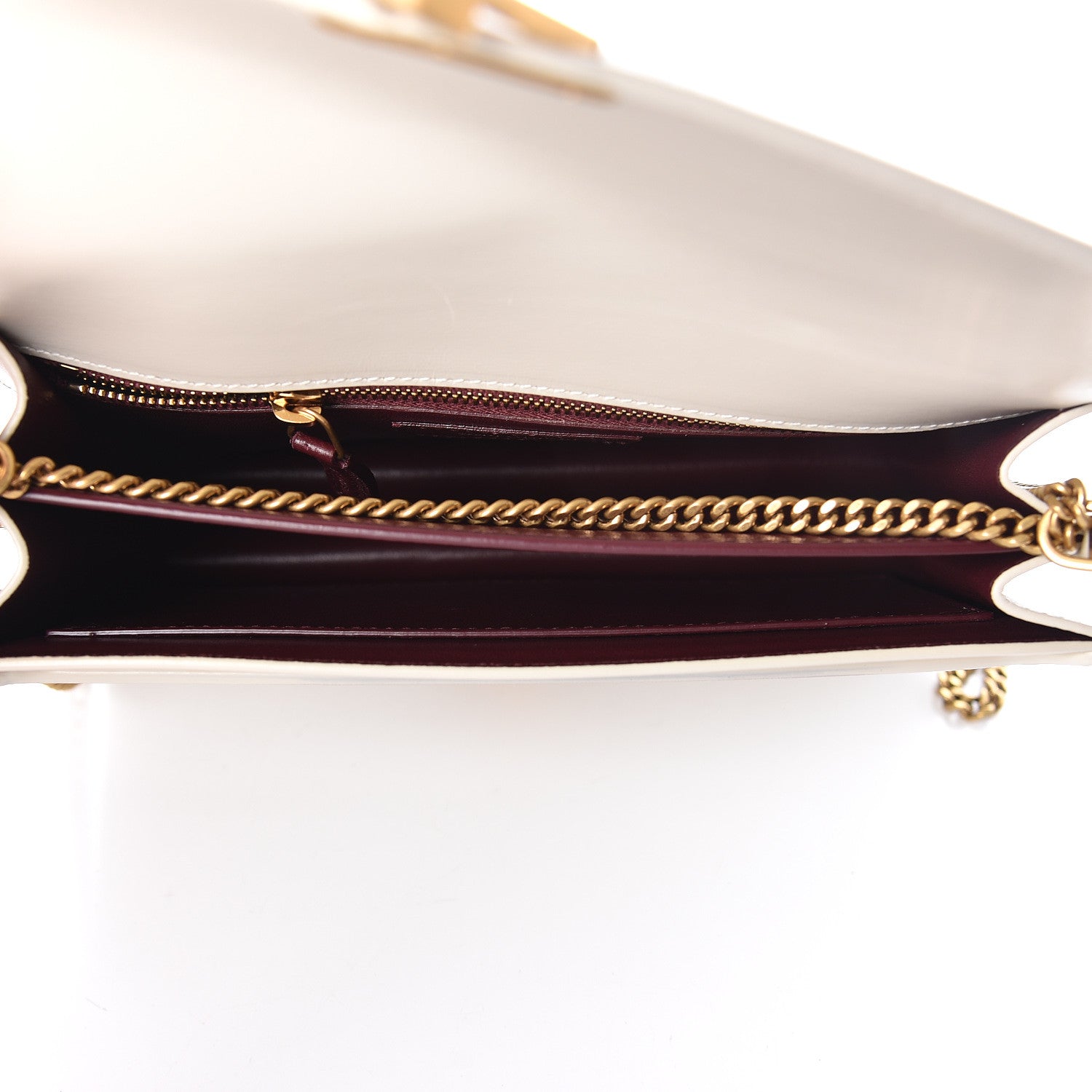 Saint Laurent Calfskin Monogram Cassandra Clasp Bag Porcellana 8 of 14