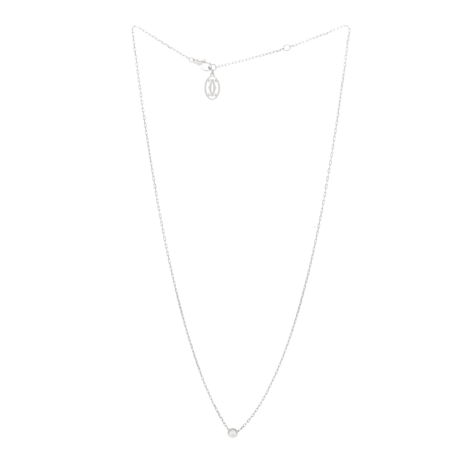 Cartier 18K White Gold Diamond SM D'Amour Pendant Necklace 6 of 10