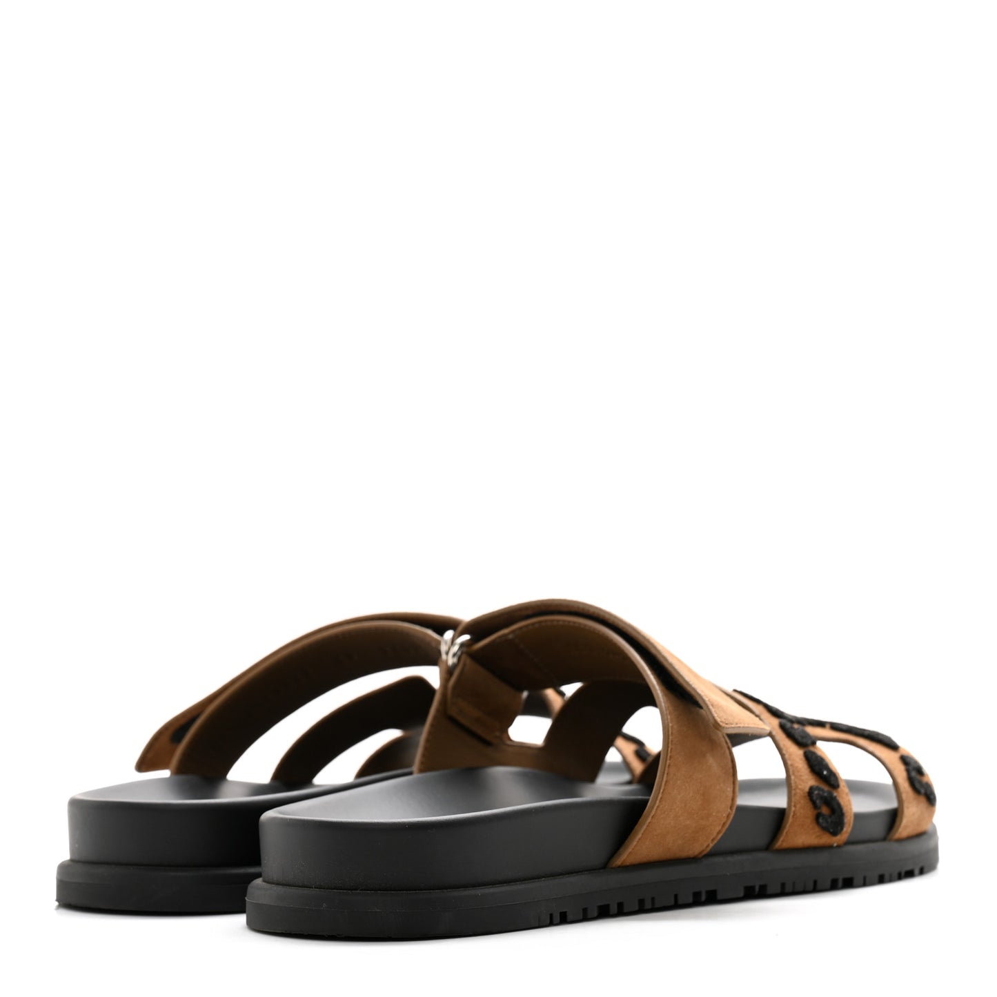 Suede Goatskin Womens Chypre Sandals 39 Brun Fume Black