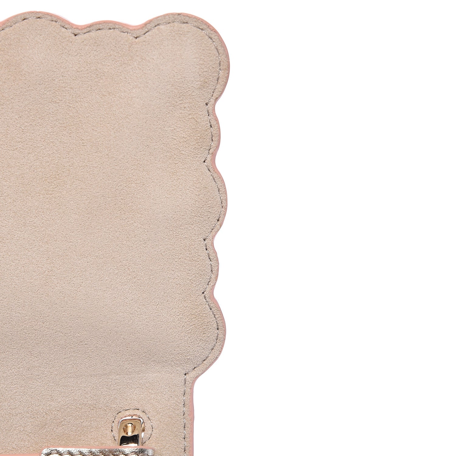 Fendi Vitello Catalan Mirror Scalloped Multi Studded Small Kan I Shoulder Bag Champagne 10 of 12