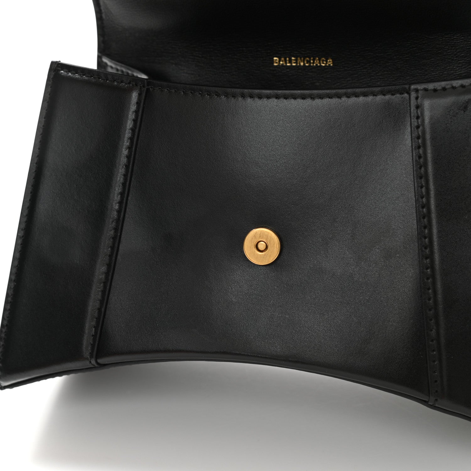 Balenciaga Shiny Box Calfskin Small Hourglass Top Handle Bag Black 11 of 12