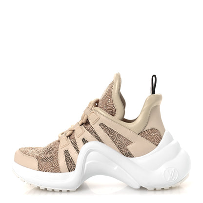 Louis Vuitton Fabric Embroidered Calfskin LV Archlight Sneakers 37 Nude 1 of 10