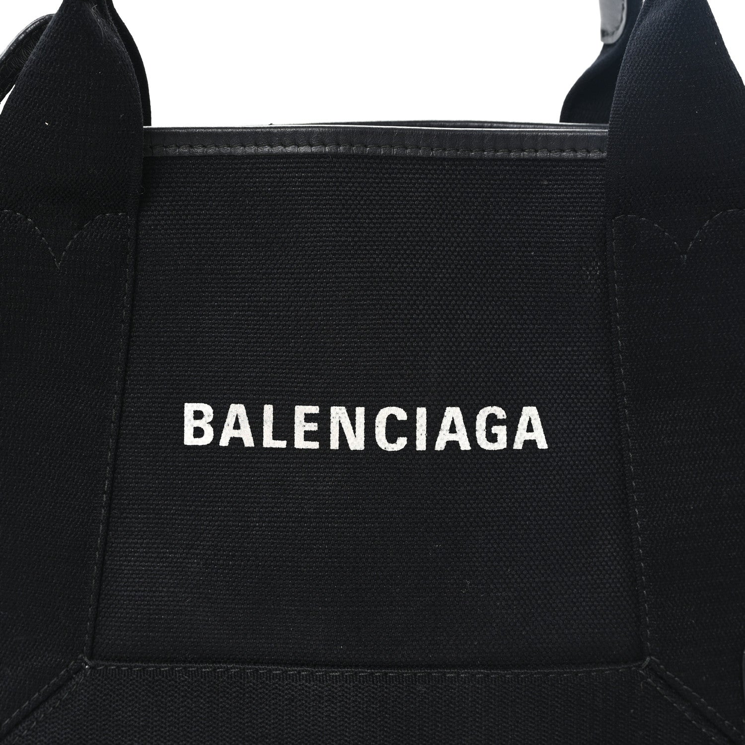 Balenciaga Cotton Canvas Calfskin Navy Cabas XS Black 9 of 12
