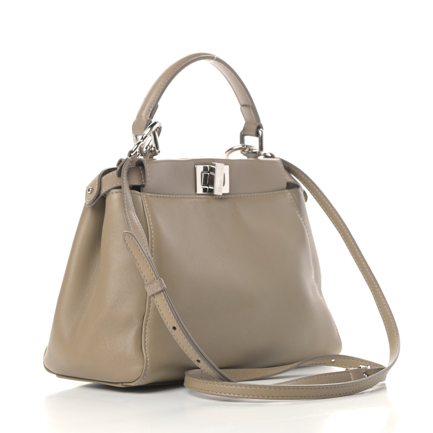 Fendi Nappa Mini Peekaboo Iconic Satchel Tortora 2 of 7