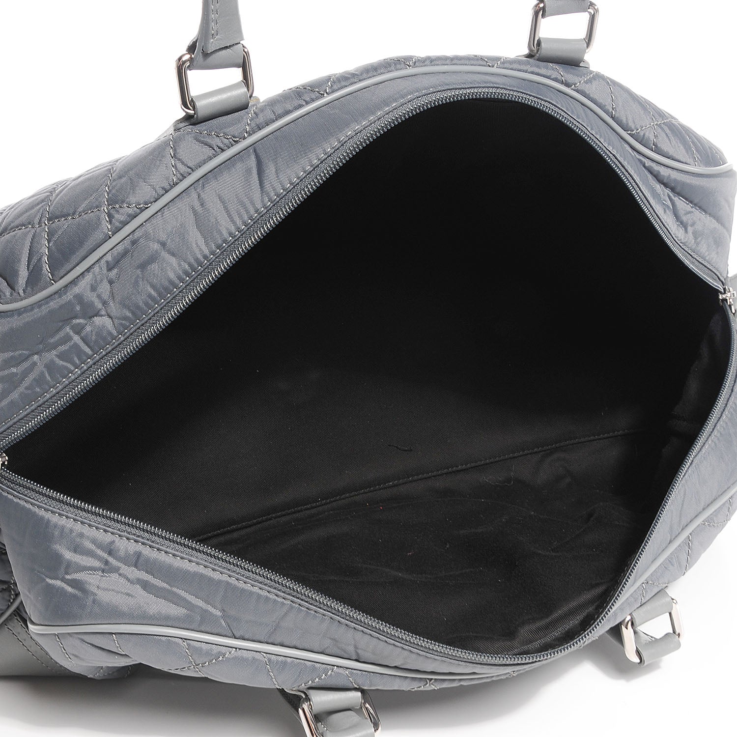 Chanel Calfskin Nylon Paris New York Duffel Bag Grey 5 of 7