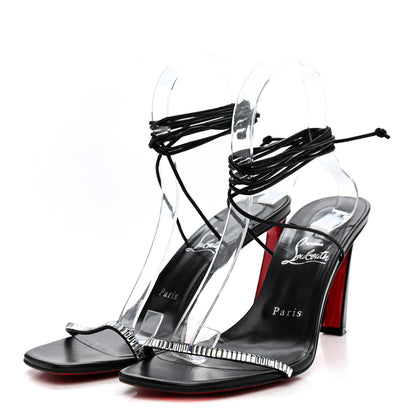 Christian Louboutin Kid Suede Condora Lacestrass 85 Sandals 39 Black 4 of 9